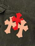 Chrome Hearts Cross Patch Herringbone Carpenter Pants