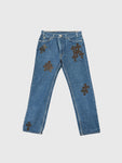 Chrome Hearts Levi's Cross Patch Blue Wash Denim Jeans