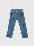 Chrome Hearts Levi's Cross Patch Blue Wash Denim Jeans