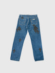 Chrome Hearts Levi's Cross Patch Blue Wash Denim Jeans