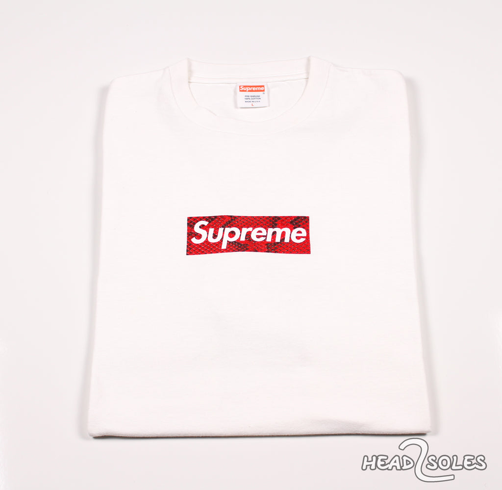 Supreme Red Snakeskin Box Logo T-Shirt